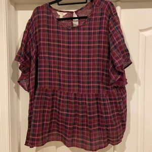 Plus Size Plaid Top - size 3X